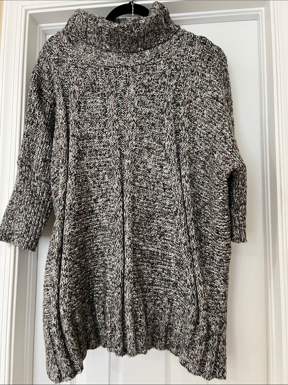 Matilda Jane Marled Black & White Turtleneck Sweater